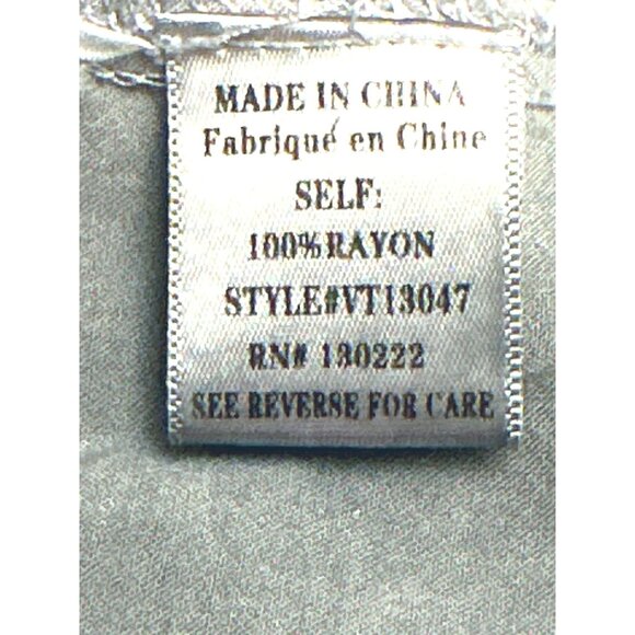 Very J Womens Large Gray Mid Button Down Rayon Blouse Sheer and Sexy - Picture 7 of 8